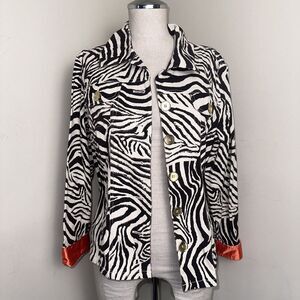 Berek Women's Zebra Print Design Lightweight Jacket Size Large